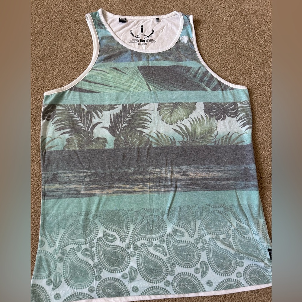 Lot of 2 Tropical Tank Tops, Ocean Curren🌴🌴 🌿🌿& I Jeans - Picture 2 of 16